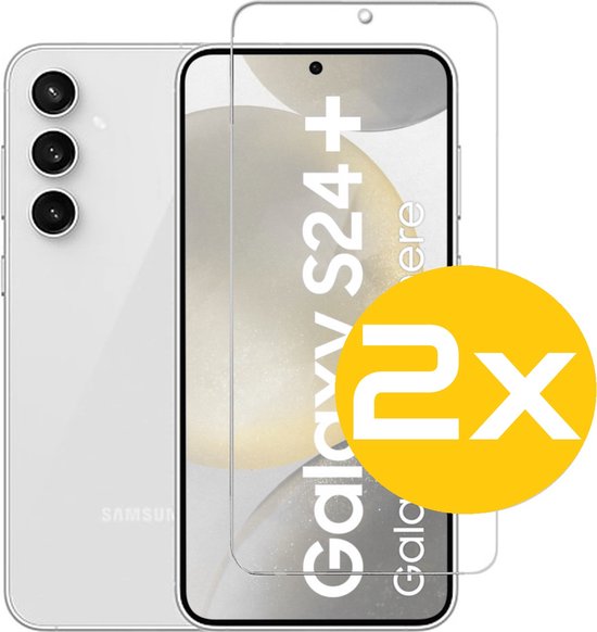 Screenprotector Geschikt Voor Samsung Galaxy S24+ (S24 Plus) - Glasplaat - Tempered Glass - 2 Stuks