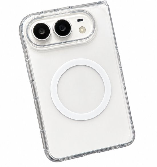 Lennexo Hoesje Geschikt Voor iPhone DUO met Magneet Ring - Siliconen Hoesje Voor Draadloos Opladen en Geschikt voor Magsafe