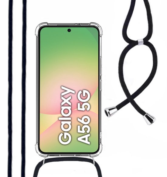 Hoesje Met Koord Geschikt Voor Samsung A56 - Lennexo Shockproof Hoesje Transparant Met Koord
