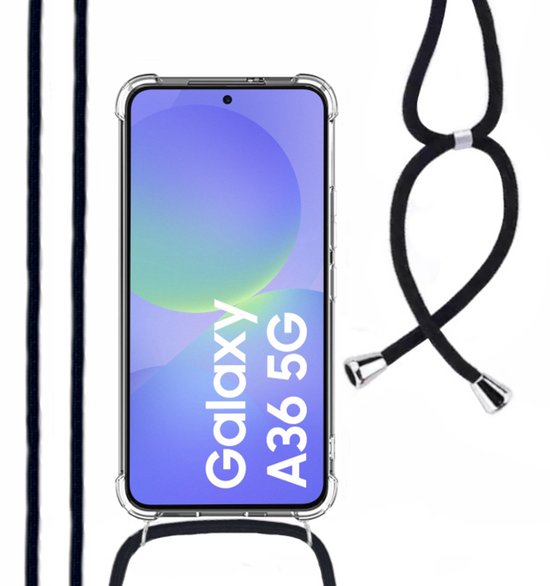 Hoesje Met Koord Geschikt Voor Samsung A36 - Lennexo Shockproof Hoesje Transparant Met Koord