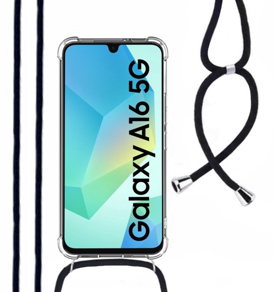 Hoesje Met Koord Geschikt Voor Samsung A16 - Lennexo Shockproof Hoesje Transparant Met Koord