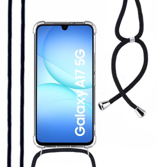 Hoesje Met Koord Geschikt Voor Samsung A17 - Lennexo Shockproof Hoesje Transparant Met Koord