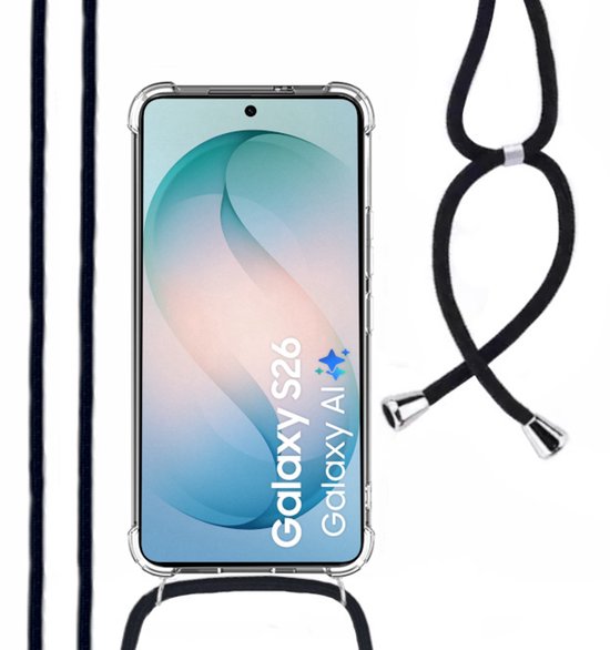 Hoesje Met Koord Geschikt Voor Samsung S26 - Lennexo Shockproof Hoesje Transparant Met Koord