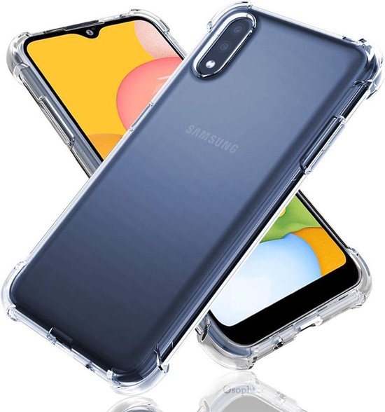 Samsung Galaxy A02 Hoesje Anti Shock | ShockProof Silicone Case | Transparant Back Cover
