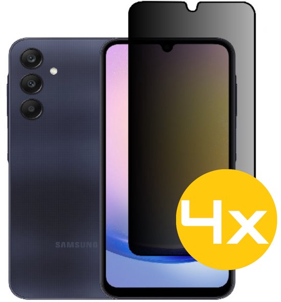 Privacy Screenprotector Geschikt Voor Samsung A24 / A25 - Volledige Beschermglas - 4 Stuks