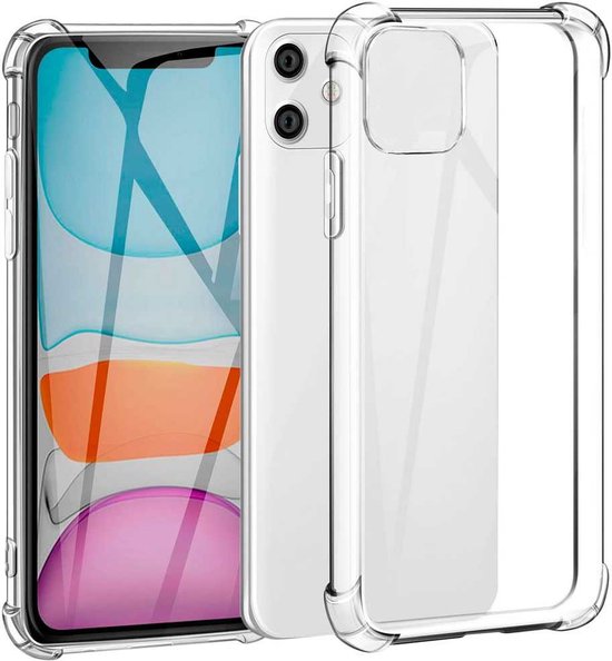 iPhone 12 Mini Hoesje Anti Shock | ShockProof Silicone Case | Transparant Back Cover
