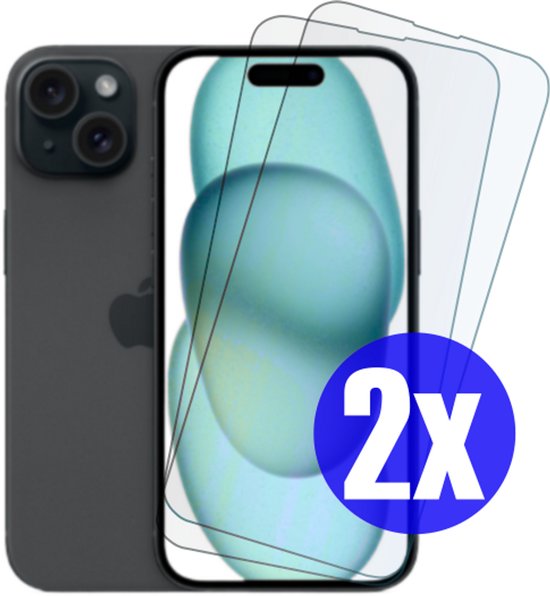 Screenprotector geschikt voor iPhone 15 Plus - Gehard Glas - Tempered Glass Armor Screen Cover - 2 Stuks