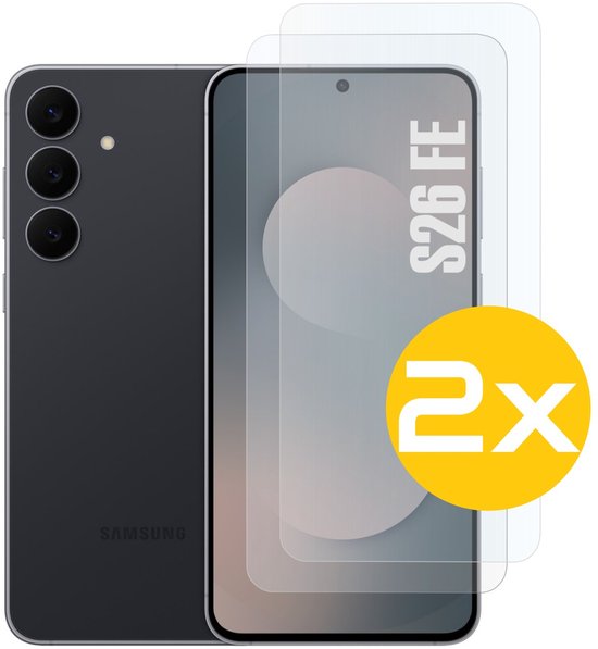 Screenprotector Geschikt Voor Samsung Galaxy S26 FE (Fan Edition) - Glasplaat - Tempered Glass - 2 Stuks