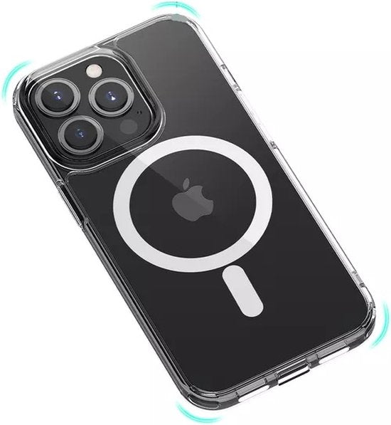 Lennexo Hoesje Geschikt Voor iPhone 14 Pro Met Magneet Ring - Siliconen Hoesje Voor Draadloos Opladen en Geschikt voor Magsafe