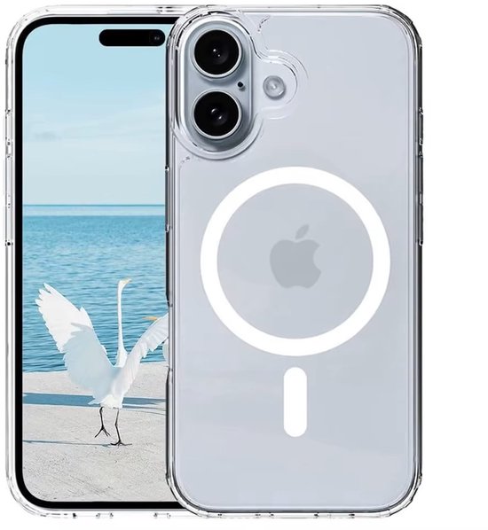 Lennexo Hoesje Geschikt Voor iPhone 16 Plus Met Magneet Ring - Siliconen Hoesje Voor Draadloos Opladen en Geschikt voor Magsafe