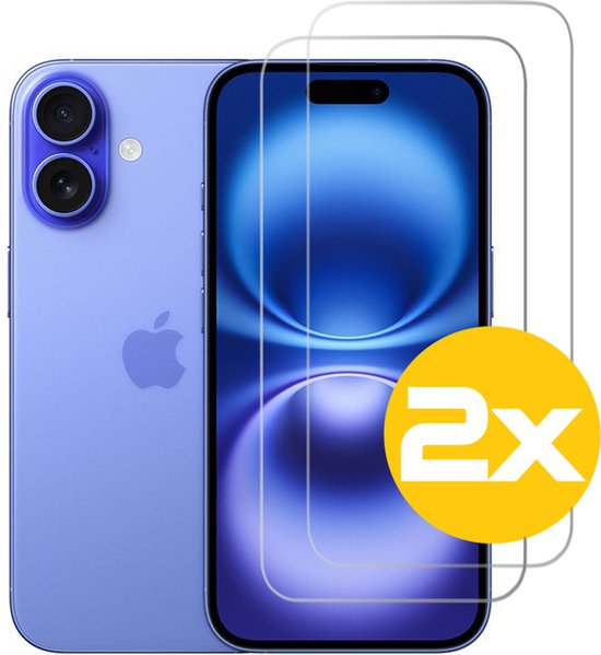 Hoesje en Screenprotector Combi Geschikt Voor iPhone 16 Plus - Anti Shock Hoesje + 2x Screenprotector