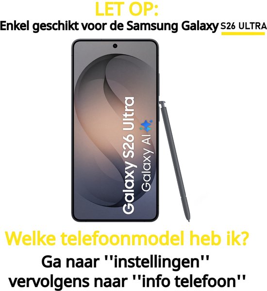 Screenprotector Geschikt Voor Samsung Galaxy S26 ULTRA - Glasplaat - Tempered Glass - 2 Stuks