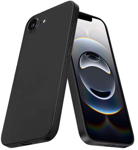 Zwart Hoesje Geschikt Voor iPhone 16e - Zwarte Siliconen hoesje - TPU Back Cover Hoes - Zwart
