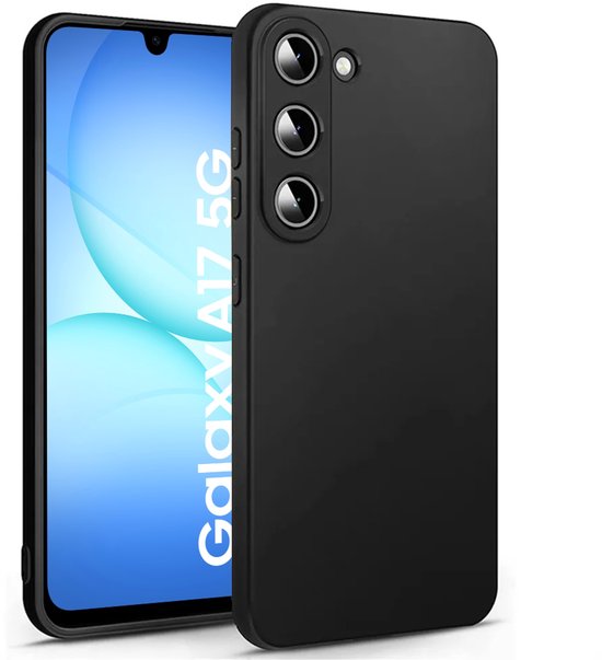 Zwart Hoesje Geschikt Voor Samsung Galaxy A17 - Zwarte Siliconen hoesje - TPU Back Cover Hoes - Zwart