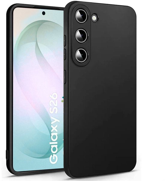 Zwart Hoesje Geschikt Voor Samsung Galaxy S26 - Zwarte Siliconen hoesje - TPU Back Cover Hoes - Zwart