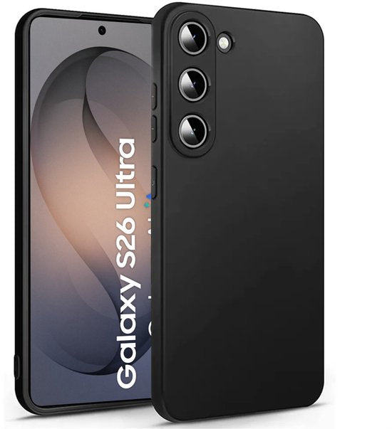 Zwart Hoesje Geschikt Voor Samsung Galaxy S26 ULTRA - Zwarte Siliconen hoesje - TPU Back Cover Hoes - Zwart