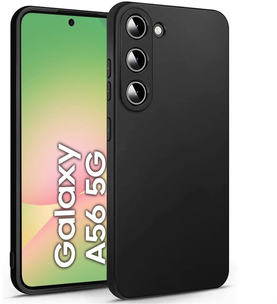Zwart Hoesje Geschikt Voor Samsung Galaxy A56 - Zwarte Siliconen hoesje - TPU Back Cover Hoes - Zwart