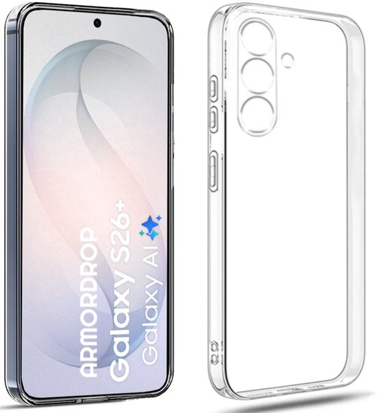 Armordrop Transparant Hoesje Geschikt Voor Samsung S26+ (S26 PLUS) Hoesje - Stevige Beschermhoesje