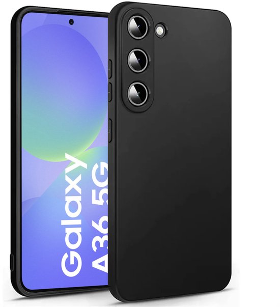 Zwart Hoesje Geschikt Voor Samsung Galaxy A36 - Zwarte Siliconen hoesje - TPU Back Cover Hoes - Zwart