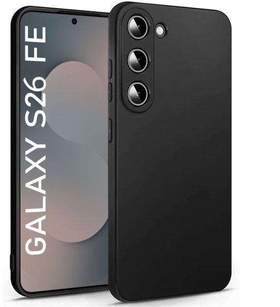 Zwart Hoesje Geschikt Voor Samsung Galaxy S26 FE (Fan Edition) - Zwarte Siliconen hoesje - TPU Back Cover Hoes - Zwart