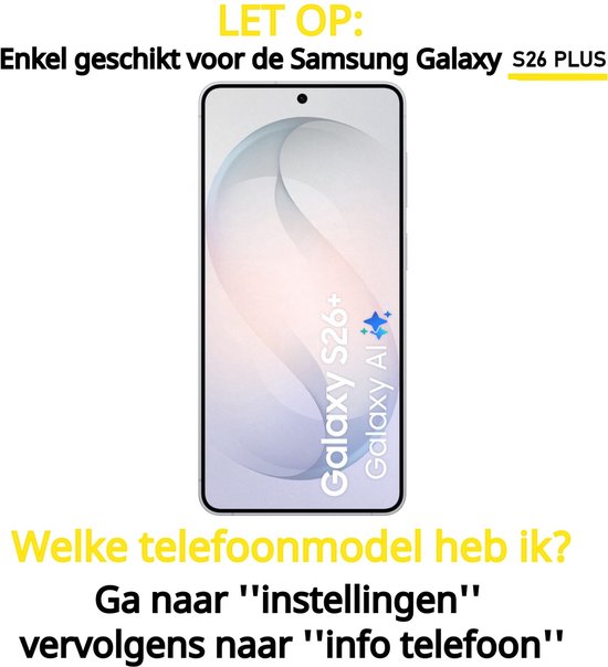 Screenprotector Geschikt Voor Samsung Galaxy S26+ (S26 PLUS) - Glasplaat - Tempered Glass - 2 Stuks