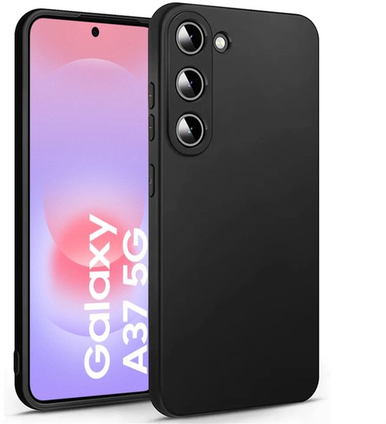 Zwart Hoesje Geschikt Voor Samsung Galaxy A37 - Zwarte Siliconen hoesje - TPU Back Cover Hoes - Zwart