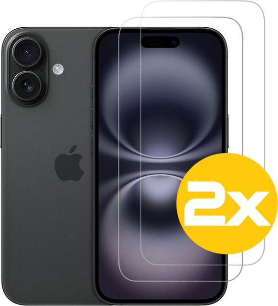 Screenprotector Geschikt Voor iPhone 16 - Glasplaat - Tempered Glass - 2 Stuks