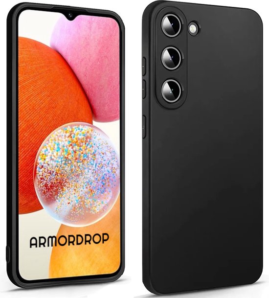 Armordrop Zwart Hoesje Geschikt Voor Samsung A14 - Telefoonhoesje Zwart