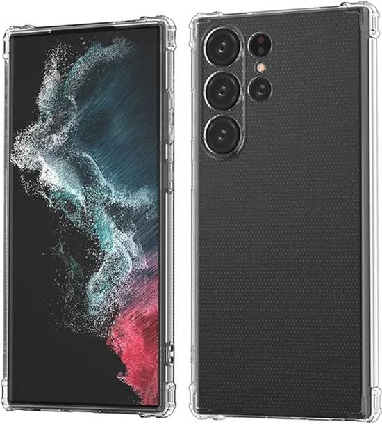 Anti Shock Hoesje Geschikt Voor Samsung Galaxy S23 Ultra - ShockProof Silicone Case - Transparant Back Cover Hoesje
