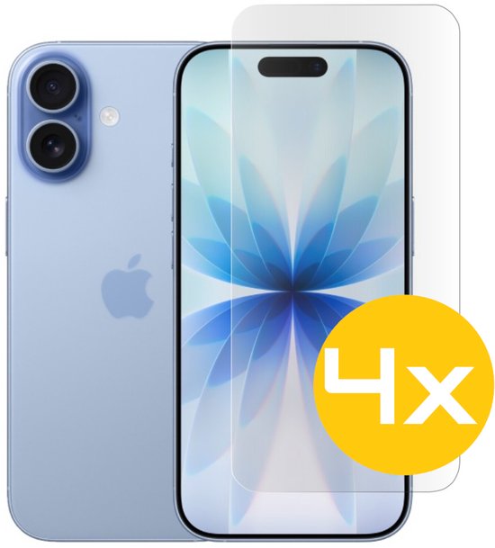 Screenprotector Geschikt Voor iPhone 17 - Glasplaat - Tempered Glass - 4 Stuks