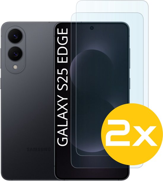 Screenprotector Geschikt Voor Samsung Galaxy S25 EDGE - Glasplaat - Tempered Glass - 2 Stuks