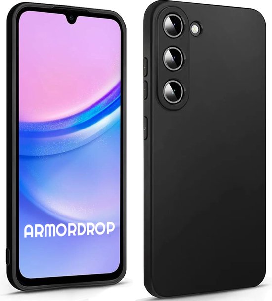 Armordrop Zwart Hoesje Geschikt Voor Samsung A15 - Telefoonhoesje Zwart