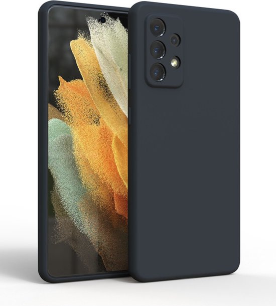 Zwart Hoesje Geschikt Voor Samsung Galaxy A52 - Zwarte Siliconen hoesje - TPU Back Cover Hoes - Zwart