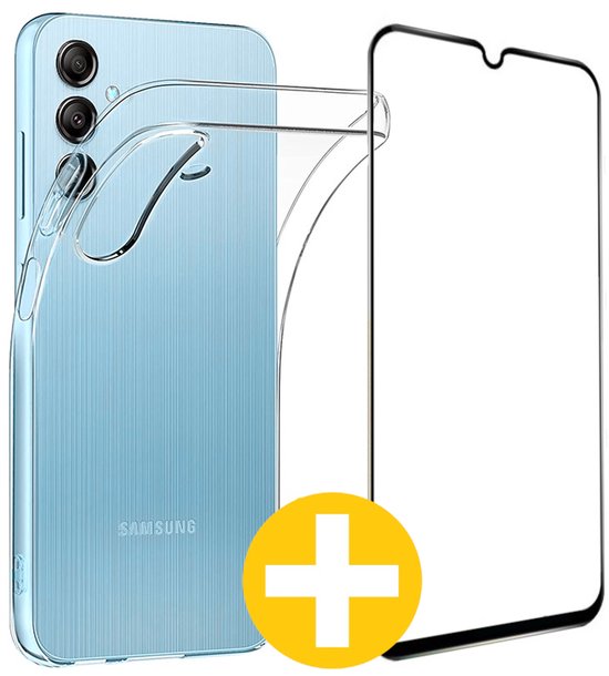 Hoesje en Screenprotector Combi Geschikt Voor Samsung A34 - Transparant Hoesje + Premium Screenprotector