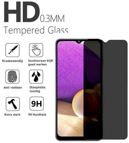 Privacy Screenprotector Geschikt Voor Samsung A34 - Volledige Beschermglas - 2 Stuks