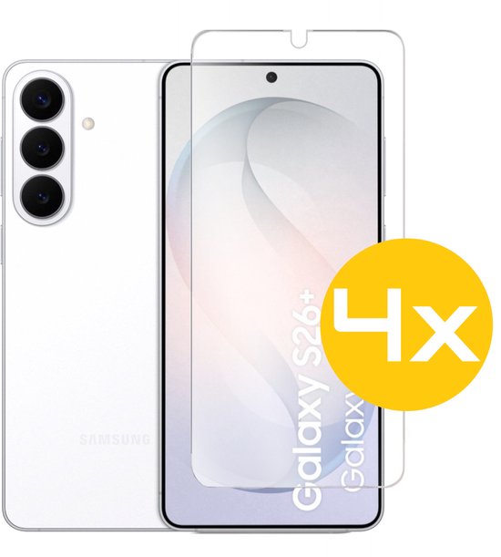 Screenprotector Geschikt Voor Samsung Galaxy S26+ (S26 PLUS) - Glasplaat - Tempered Glass - 4 Stuks
