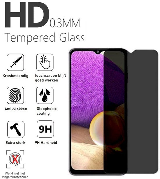 Privacy Screenprotector Geschikt Voor Samsung A32 5G - Volledige Beschermglas - 4 Stuks