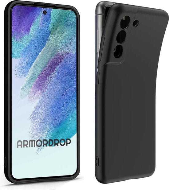 Armordrop Zwart Hoesje Geschikt Voor Samsung S21 FE (Fan Edition) - Telefoonhoesje Zwart