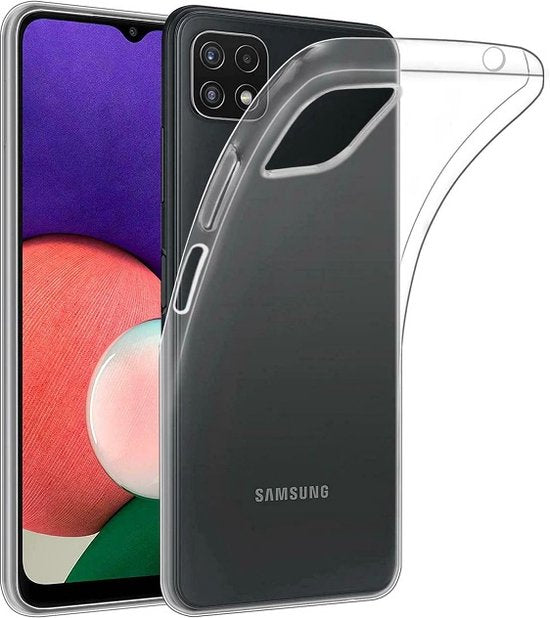 Hoesje en Screenprotector Combi Geschikt Voor Samsung A22 5G - Transparant Hoesje + Premium screenprotector