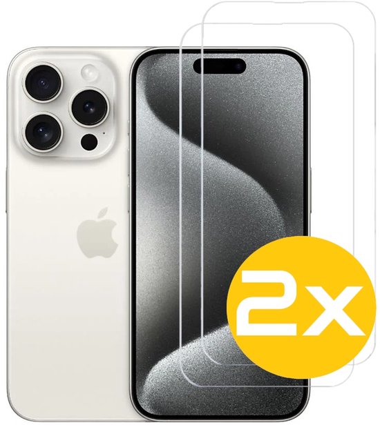 Hoesje en Screenprotector Combi Geschikt Voor iPhone 15 Pro Max - Zwarte Siliconen Hoesje + 2x Screenprotector