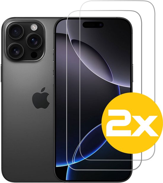 Hoesje en Screenprotector Combi Geschikt Voor iPhone 16 Pro - Zwarte Siliconen Hoesje + 2x Screenprotector