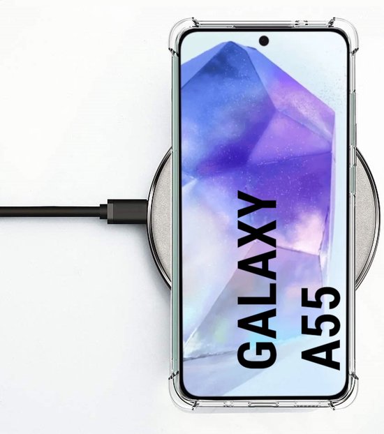 Anti Shock Hoesje Geschikt Voor Samsung Galaxy A55 - ShockProof Silicone Case - Transparant Back Cover
