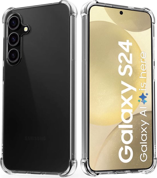 Anti Shock Hoesje Geschikt Voor Samsung Galaxy S24 - ShockProof Silicone Case - Transparant Back Cover