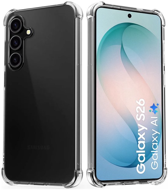 Anti Shock Hoesje Geschikt Voor Samsung Galaxy S26 - ShockProof Silicone Case - Transparant Back Cover