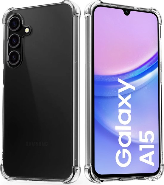 Anti Shock Hoesje Geschikt Voor Samsung Galaxy A15 - ShockProof Silicone Case - Transparant Back Cover