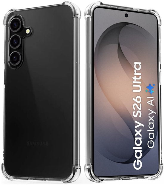 Anti Shock Hoesje Geschikt Voor Samsung Galaxy S26 Ultra - ShockProof Silicone Case - Transparant Back Cover