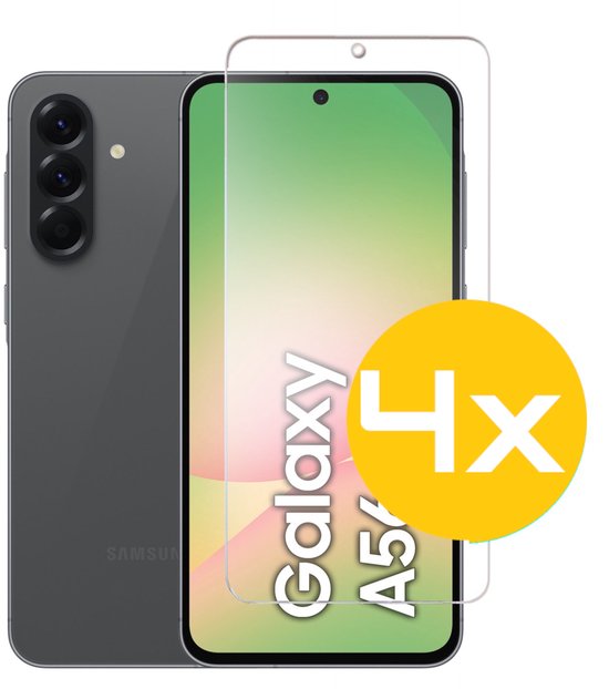 Screenprotector Geschikt Voor Samsung Galaxy A56 - Glasplaat - Tempered Glass - 4 Stuks