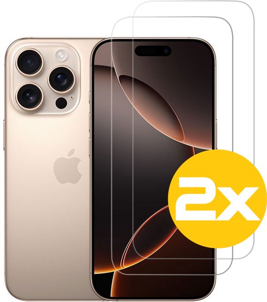 Hoesje en Screenprotector Combi Geschikt Voor iPhone 16 Pro Max - Anti Shock Hoesje + 2x Screenprotector