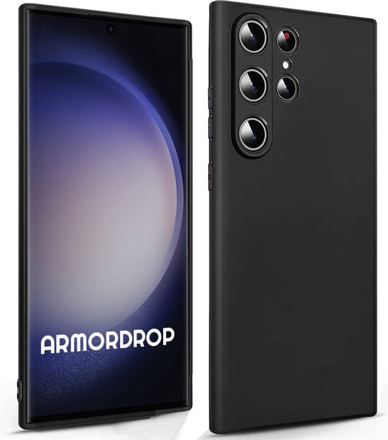 Armordrop Zwart Hoesje Geschikt Voor Samsung S23 ULTRA - Telefoonhoesje Zwart