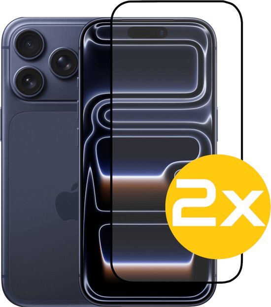 Full Cover Screenprotector Geschikt Voor iPhone 17 Pro - Volledige Beschermglas - PREMIUM Tempered Glass - 2 stuks